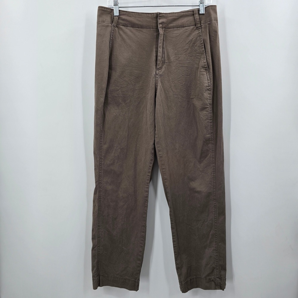 A New Day Brown Stretch Chino Pants Womens 10 Straight Leg Utility Pockets‎